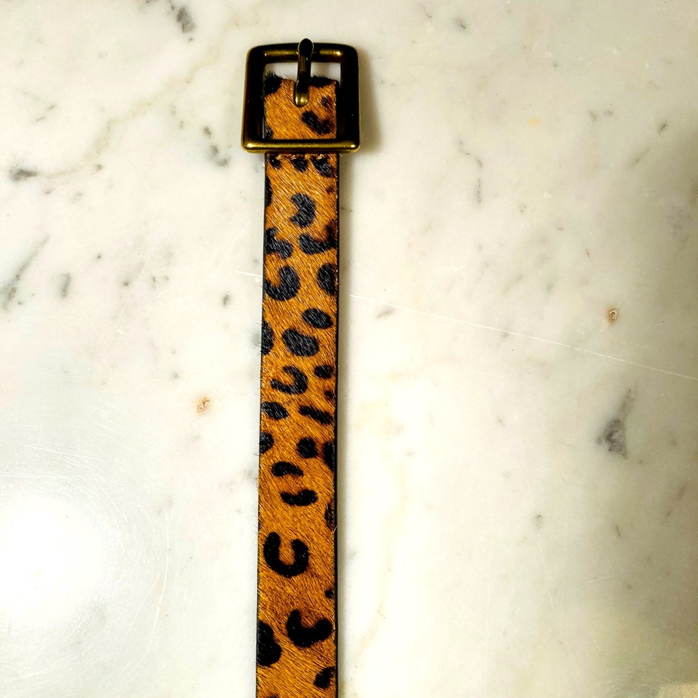 Leopard Print Faux Fur Belt